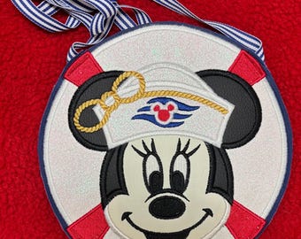 クルーズ ミニーマウス フラットレイ 女の子用クロスボディバッグ