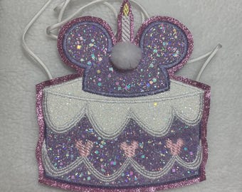 Minnie Mouse födelsedagstårta flat lay, axelväska/väska för flickor