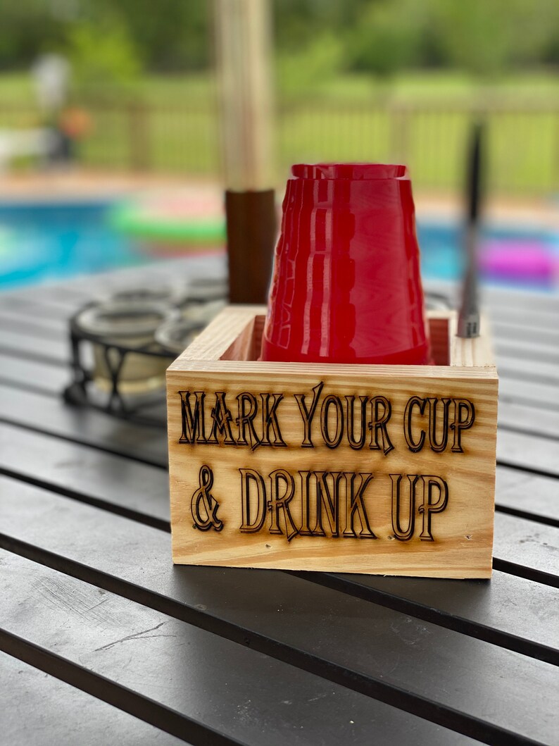 Solo cup holder with Sharpie/ Cup and marker holder/ Etsy