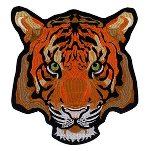 Roaring Tiger Head Patches Appliques Embroidery Badges Iron on Patches for Biker Jacket Backpack Patches