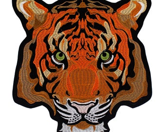 Roaring Tiger Head Patches Appliques Embroidery Badges Iron on Patches for Biker Jacket Backpack Patches