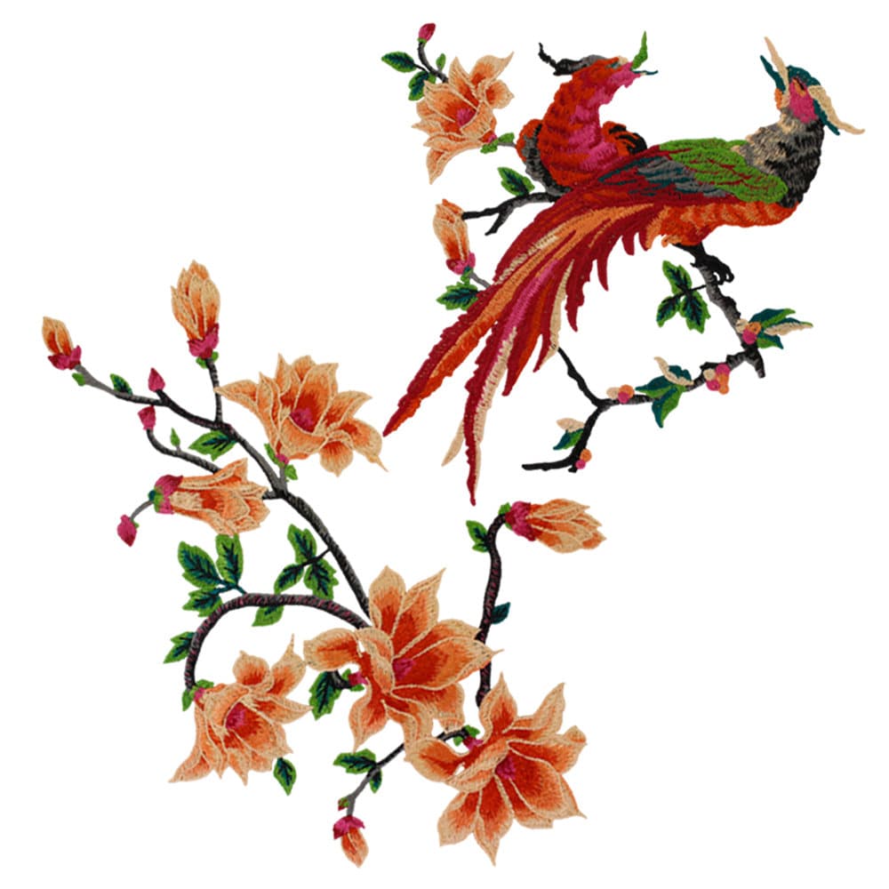 Peacock Patches Long Applique Embroidery Lace Fabric Patches Etsy