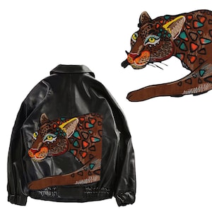 Grands patchs léopard brodés Aniaml Applique pour veste en cuir Cachettes Coudre sur appliques Badges Accessoires