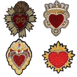 Parches de corazón Milagro, insignias de alambre indias, insignias de corona, apliques de emblema de diamante de lujo, parches decorativos para coser, 1 pieza