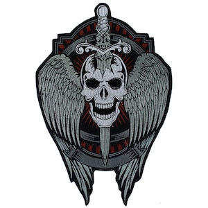 Cool Skull Patches Motorcycle Death Skull Patches for Jackets Iron on Patches Backpack Decorative Badges 1 piece