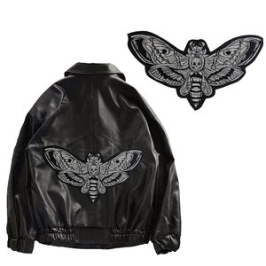 Großer Tod Kopf Falkenmädchen DIY Bestickt Iron Sew On Back Patch Geschenk Horror Craft Badge Ästhetik Punk Metal Applikation Motiv