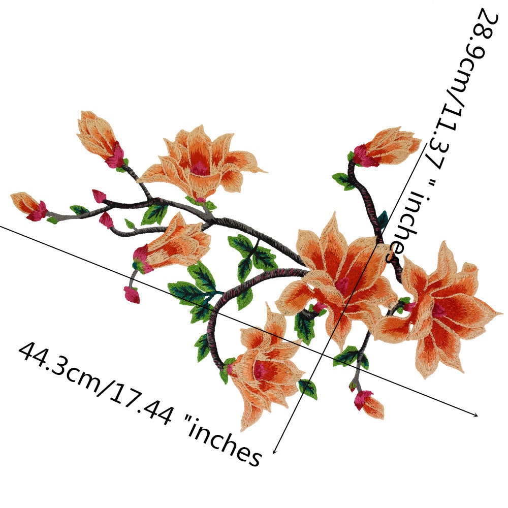 Peacock Patches Long Applique Embroidery Lace Fabric Patches Etsy