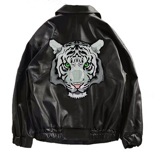 Roaring Tiger Head Patches Applikationer Broderi Märken Stryk-på Patches för Biker Jacka Ryggsäck Patches bild 6