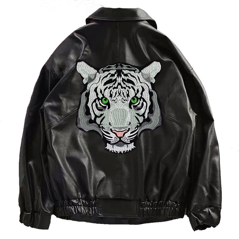 Roaring Tiger Head Patches Applikationer Broderi Märken Stryk-på Patches för Biker Jacka Ryggsäck Patches bild 6