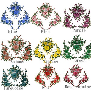 1set/3pieces 3D Floral Embroidered Fabric Patches Lace Motif Applique Trimming Craft DIY Bordado Sewing on image 2