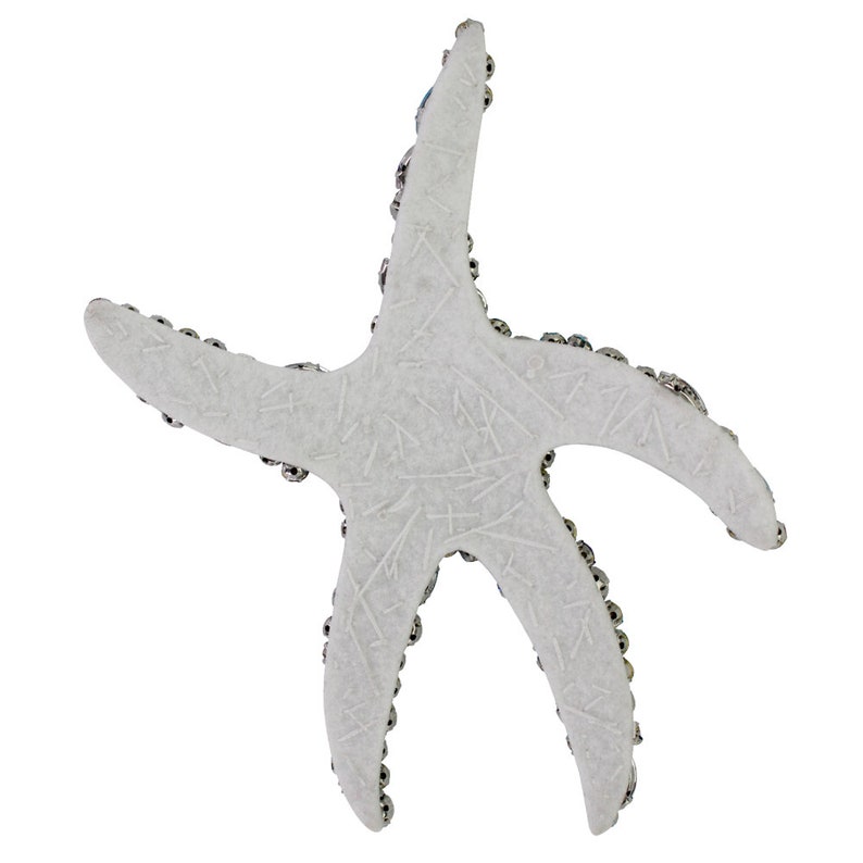 Toppe di stelle marine Distintivi di cristallo con perline Applique di stelle marine fatte a mano Cucire su toppe per abiti decorativi Abito 1 set / 4 pezzi immagine 7