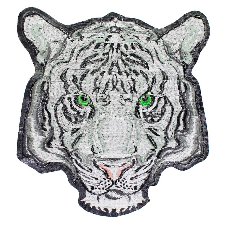 Roaring Tiger Head Patches Applikationer Broderi Märken Stryk-på Patches för Biker Jacka Ryggsäck Patches bild 4