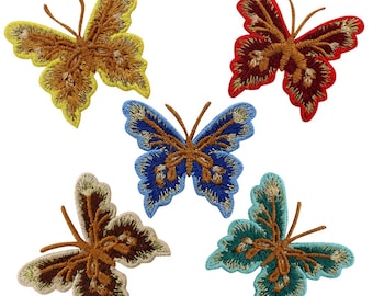 Butterfly Embroidery Patches Applique Badge Craft DIY Sew on Decorative 5 pieces