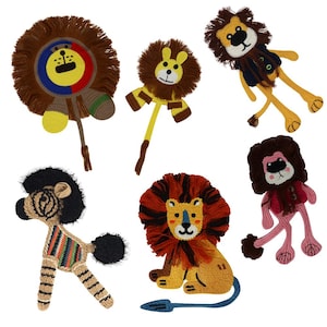 Harige leeuw Stof Patches Geborduurde Applique Patch Anime Animal Patches Pluche Ezeltje Patch Naai Decor Kostuum Badge