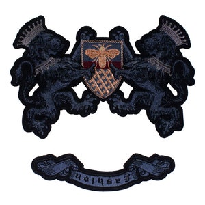 Prachtige Lion Crown Bee Borduurwerk Patches Iron on Clothes Repair Badges Jas T-shirt Appliques Craft Naaien 1set