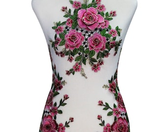 1 juego/3 piezas 3D Floral bordado tela parches encaje motivo aplique recorte artesanía DIY Bordado costura en