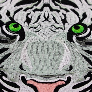 Roaring Tiger Head Patches Applikationer Broderi Märken Stryk-på Patches för Biker Jacka Ryggsäck Patches bild 3