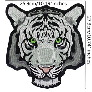 Roaring Tiger Head Patches Applikationer Broderi Märken Stryk-på Patches för Biker Jacka Ryggsäck Patches bild 5