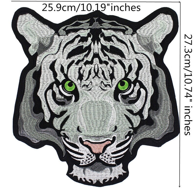 Roaring Tiger Head Patches Applikationer Broderi Märken Stryk-på Patches för Biker Jacka Ryggsäck Patches bild 5