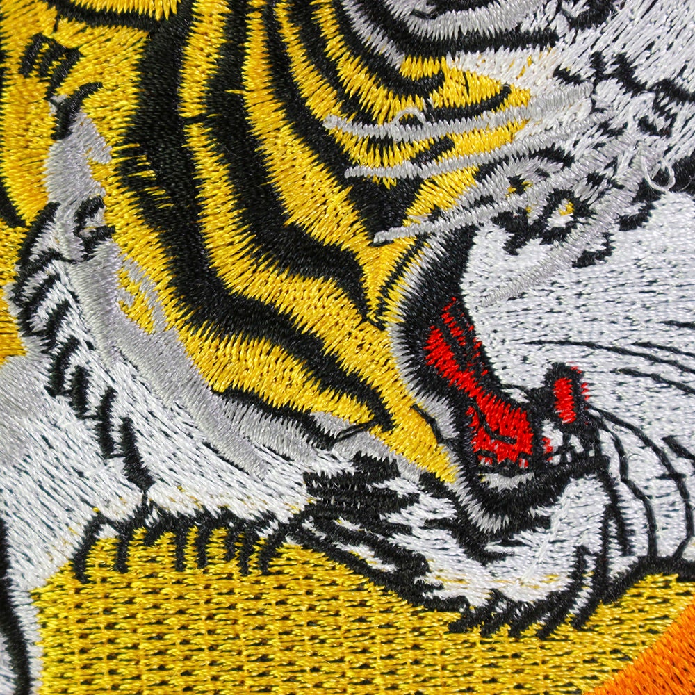 Large Tiger Animal Iron on Patches Clothing Embroidery | Etsy