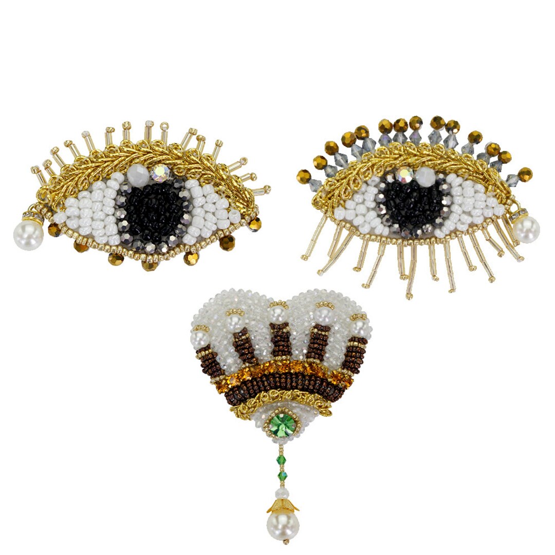 Beaded Milagro Heart Eyes Patches Sacred Heart Patches Etsy