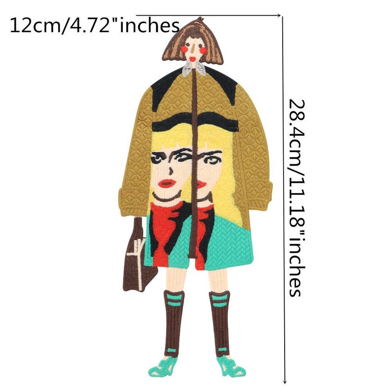 Fahion Women Patches Embroidered Applique City Lady Pattern Patch Sew ...