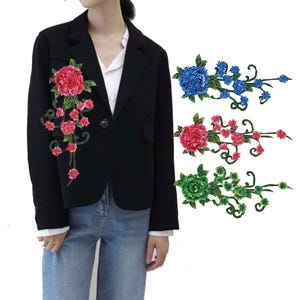 Sequin Flower Patches Beaded Rhinestone Floral Applique Sparkling Sew on Embroidered Badges Personalized DIY Patches Gift for Her Clothing