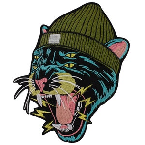 Embroidery Patches  Cat Iron on Patch Emblem Motorcycle Stickers Patches Applique Bikers Jacket Backpack Badge