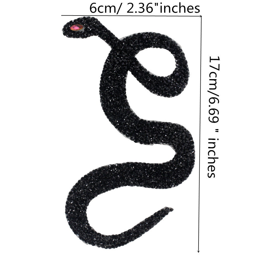 Grande Patch Ricamata al 100% a Forma di Serpente, Decorazione per Vestiti e Jeans, Adesivo Stile Animale