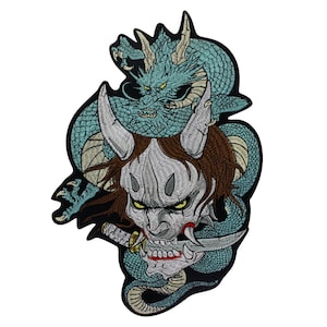 Large Dragon Patches Skull Patches Iron on Emblem Embroiderer Patch Applique Motorcycle Stickers Patches Bikers Jacket Backpack Badge