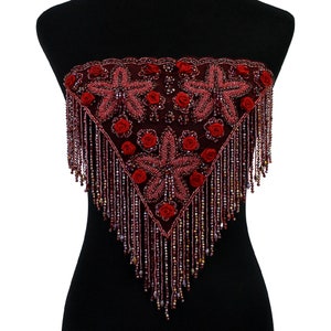 Beading Fringe Tassel Patches Satin Rose Applique Epaulets Shoulder Board Applique Collar Sew on Wedding Dress Decorative
