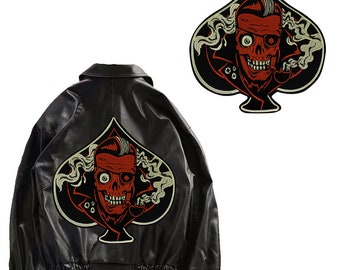 Skeleton Skull Heart Patches Iron on Transfer Stickers Leather Jacket Backpatches Badge