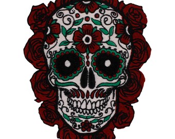 Sugar Skull Patches Sew on Patches Embroidered Patches for Backpacks Jean Patches Decor Applique 1 piece