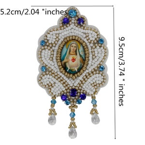 Cross Patches Lady of Guadalup Applique Mexican Fork Art Patches Jesus Patches Flaming Milagro Heart Applique Sew on G