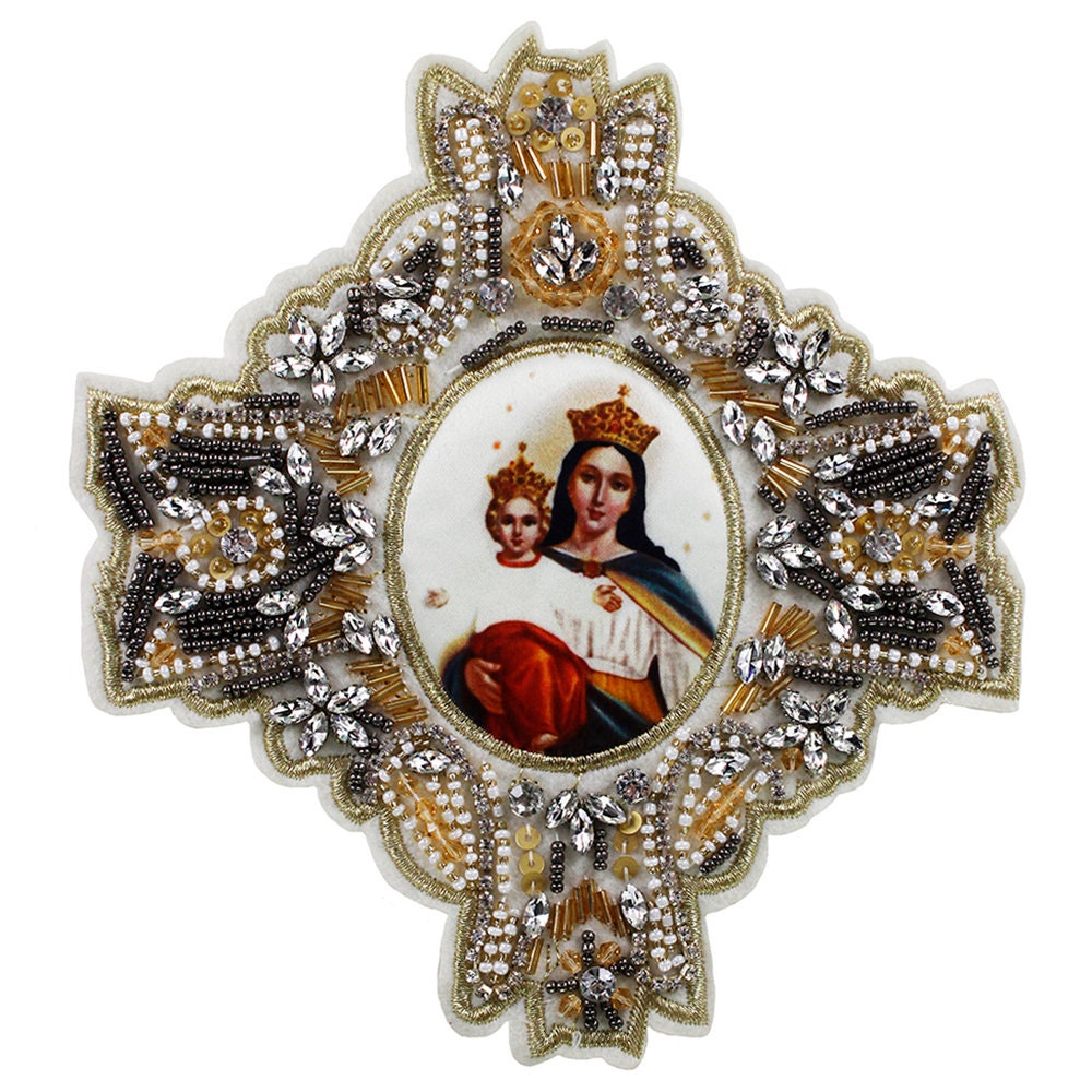 Crystal Beaded Maria Applique Badge Applique Rhinestone Motifs Fabric ...