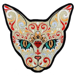 Embroidery Cat Patches Iron on Badges Stickers Clothes Applique for Jacket Backpack Decorated Crafts Sewing