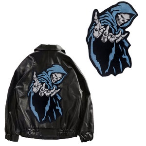 Skull Patches  Iron on Patch Death Stickers  Emblem Jacket Hot Iron on Patches Applique Bikers Backpack Badge