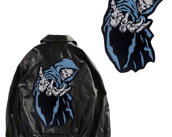 Skull Patches Iron on Patch Death Stickers Emblem Jacket Hot Iron on Patches Applique Bikers Backpack Badge