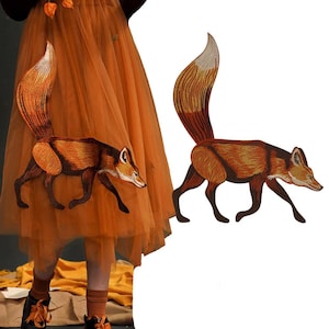 Großer Fuchs Aufnäher Tier Stoff Flicken Stickerei Applikation Aufnäher Emblem für Jack Weste Dekorative