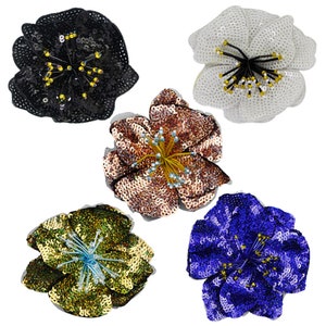 3D Fiori Paillettes Applique Beaded Patches Abiti Badge Decorazione Cucire su 2 pezzi