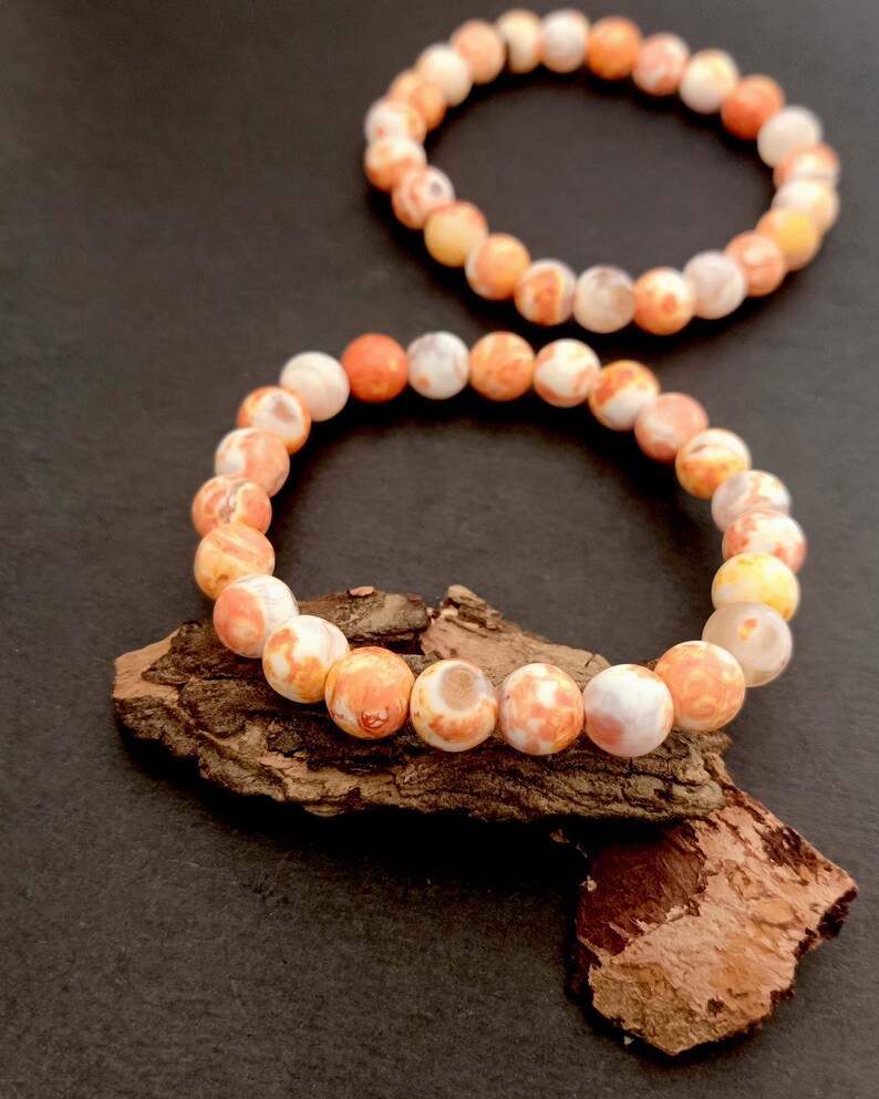 Healing for Men /& Women Gemstones Beads Gift for Men And Women Real Stone Bracelet Orange Jasper Unisex Adjustable Bracelet Meditation