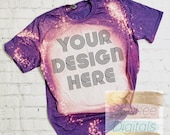 Bleached Gildan Softstyle Heather Purple 64000 Shirt Mock-up White Brick Neutral background Shirt Mock-up, DIGITAL FILE ONLY