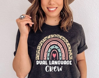 Dual Language Crew, Dual Language Teacher Shirt, Bilingual Teacher Gift, Second Language Teacher, English as Second Language, ESL Elementary