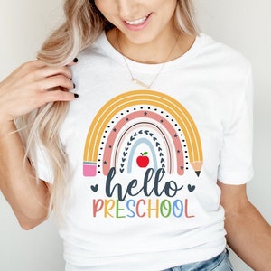 Preschool Teacher Shirt Hello Preschool Shirt Preschool | Etsy