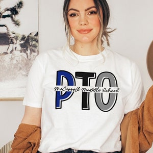 Custom PTO Shirt, Custom School Name Shirt, Custom Elementary School Color Shirt, PTO Squad, Parent Teacher Organization, Pto Crew, Pto Team