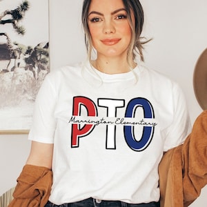 Custom PTO Shirt, Custom School Name Shirt, Custom Elementary School Color Shirt, PTO Squad, Parent Teacher Organization, Pto Crew, Pto Team