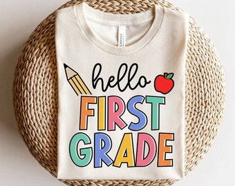 Hello First Grade Shirt, First Grade Teacher Shirt, 1st Grade Teacher T Shirt, First Grade Team Shirt, First Grade Tshirt, Teacher Team Tee