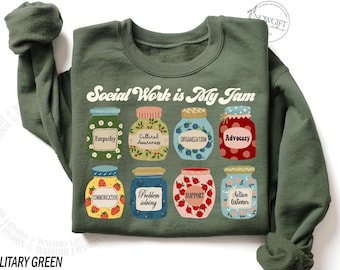 Social Worker Sweatshirt, Social Worker Christmas Gift, School Social Worker Sweatshirt, Social Work Is My Jam Sweater, Lsw Msw Lcsw Lmsw