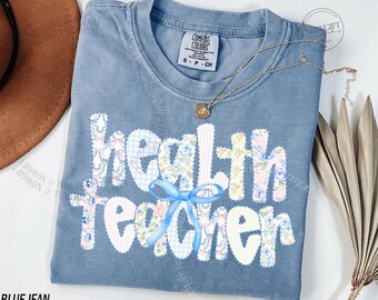 Health Teacher Shirt, Health Teacher Gift, Gift For Teacher, Gift For Health Teacher, Coquette Bow Floral Women Shirt, Nurse Gift