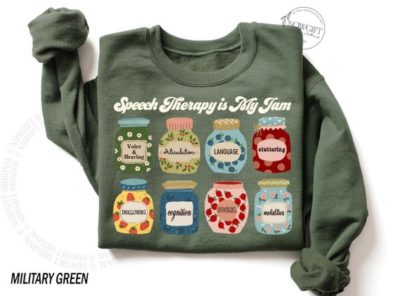 SLP Sweatshirt, Speech Therapy Is My Jam Sweatshirt, SLP Christmas Sweatshirt, Speech Language Pathologist Sweatshirt, SLP Sweater Slpa Gift